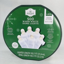 Holiday Time 500-Count Warm White LED Dome String Lights with White Wire String