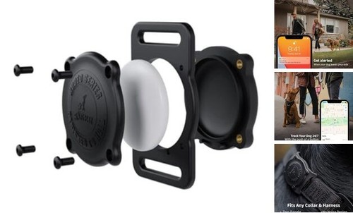 SÄKER IP68 Waterproof The Safest AirTag Dog Collar Holder, Dustproof, Ultra