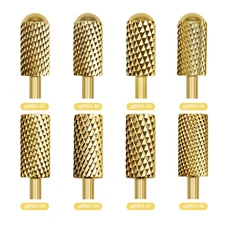 1 Pcs Tungsten Steel 3/32'' Nail Drill Bits Polish File Electric Tools Gold