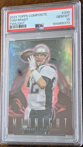Tom Brady 2023 Topps Composite Midnight Twilight /99 #330 Patriots PSA 10 POP 1