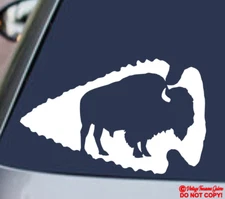 ARROWHEAD BUFFALO Vinyl Decal Sticker Window Bumper Native American Indian Bison