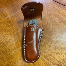 Handmade Cow Leather Scabbard Knife Cover for Spyderco Paramilitary 2 Para2 C81