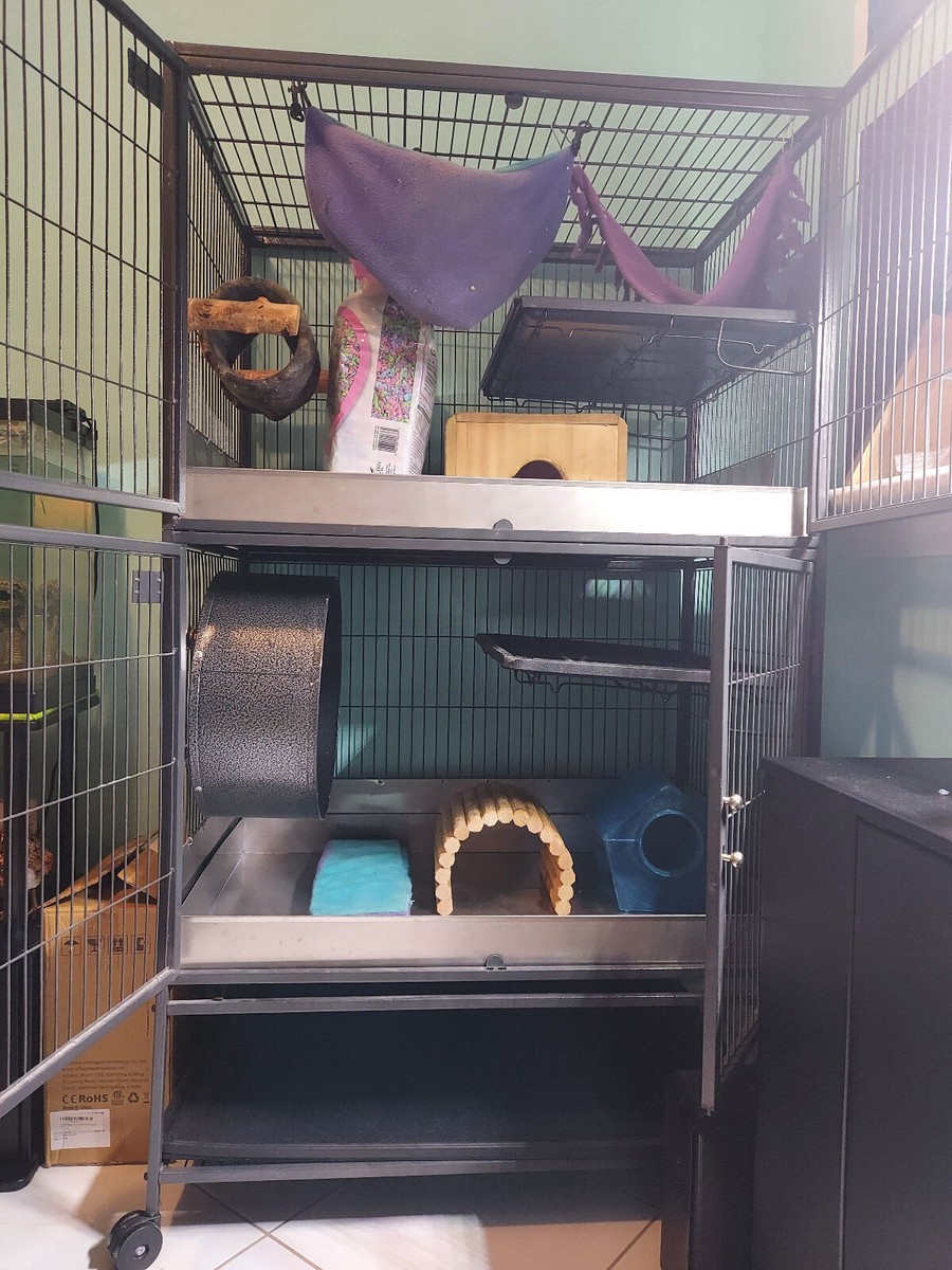 Upgraded Double level animal cage (ferret, chinchilla, prairie dog, guinea  pig)