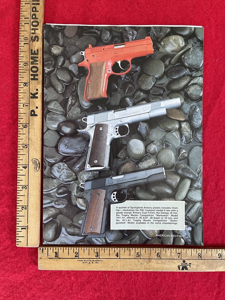 Vintage 1990 Springfield Armory’s Pistols Magazine Article/Print Ad Informative - Image 3 of 3