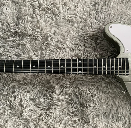 Custom Firebird Electric Guitar Gray Mini Pickups Chrome Hardware Free Shipping - Picture 4 of 16