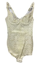 Vtg Prova Nylon Body Shaper Briefer Lace One Piece Teddy Lingerie Control 34B