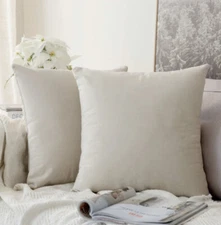 MIULEE Pack of 2 Velvet Pillow Covers Decorative Square Pillowcase Soft Solid Cu