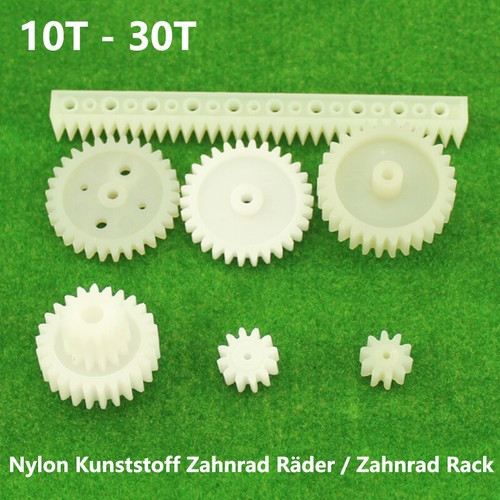 Modul 1 Kunststoff Zahnräder 10/13/26/30 Zähne, Nylon Plastik Stirnrad Ritzel - Bild 1 von 11
