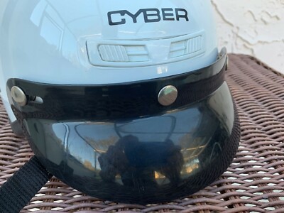 cyber u1 motorcycle helmet white Cyber U-1 White DOT Half Helmet with Visor Sep/2000 Sz Small