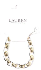 LAUREN RALPH LAUREN Cable Link Toggle Bracelet Silver & Gold LNB00148T980 NEW 