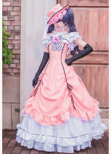 IN STOCK Black Butler Ciel Phantomhive Cosplay Dress Costume With Hat Gloves