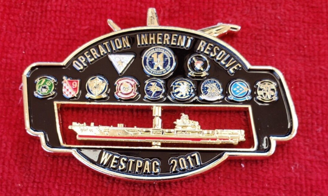 US NAVY USS NIMITZ SPINNER WESTPAC 2017 CHALLENGE COIN (USCG US