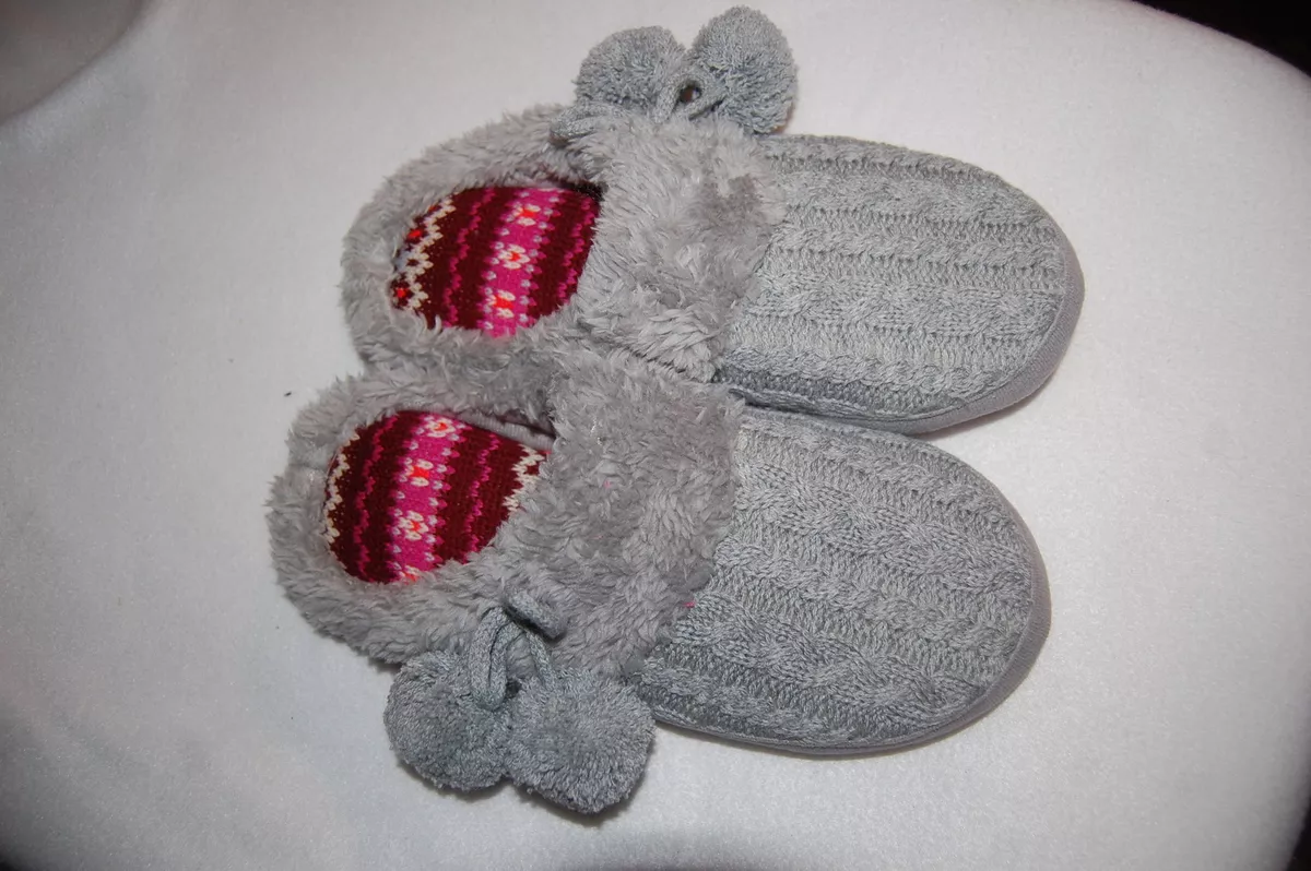 Dearfoam cable top knit slippers