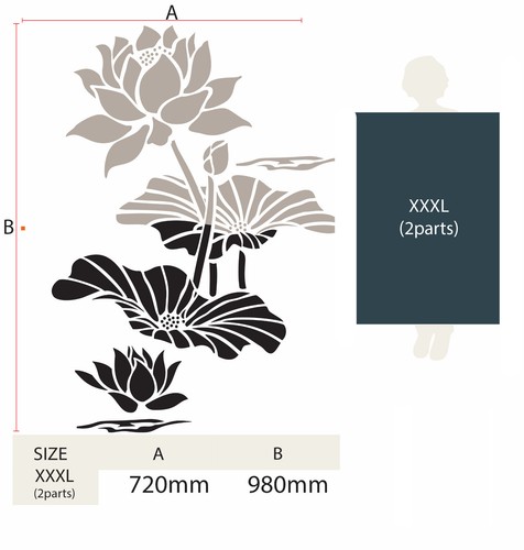 Elegant Lotus Flower Stencil Paint Wall Furniture Reusable Crafts FL181 - Picture 13 of 13