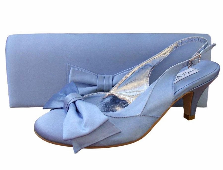 Blue kitten heel wedding shoes 2025