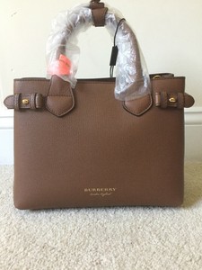 Nwt Burberry Small Banner In Leather House Check Dust Bag Tan Ebay