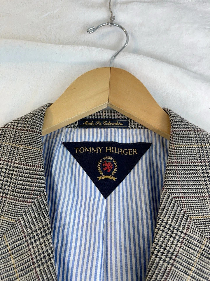 Abrigo deportivo de colección años 90 Tommy Hilfiger para hombre 44L Worsted traje chaqueta acetato Foto 4 de 4