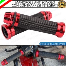 MANOPOLE MANUBRIO ANTISCIVOLO ROSSO CON CONTRAPPESI PER HONDA SHADOW 50