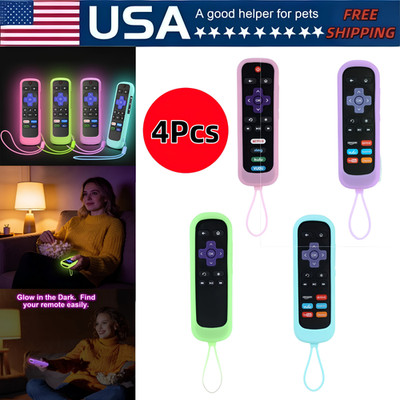 4Pack Case for Remote with Lanyards,  Anti-Slip Silicone Remote Covers