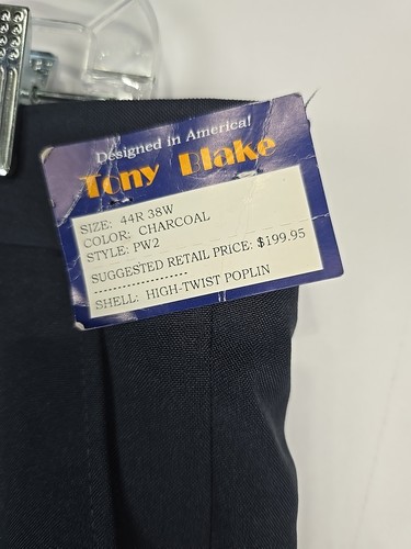 Tony Blake Herren Bundfaltenhose 38 High-Twist Popeline grau - Neu mit Etikett ungesäumt - Bild 2 von 8