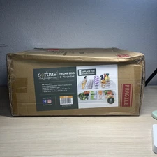 8-Pack Fridge and Freezer Bins Organizer Set w/ Egg Container & Soda Can Holder