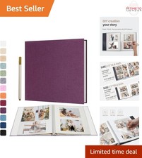 Self Adhesive Photo Album Linen Wedding 40 Pages for 4x6 5x7 8x10 Photos