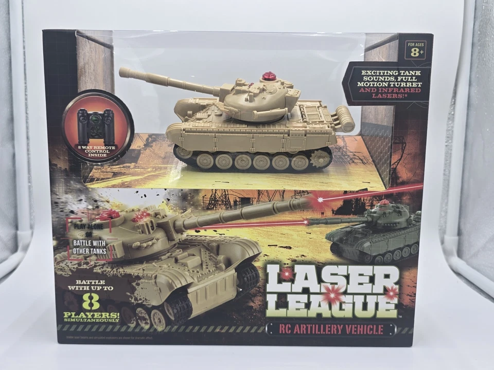 Laser League Rc Artillery Vehicle Tank With 8-way Remote Control  & Sealed Beige - Image 2 of 4