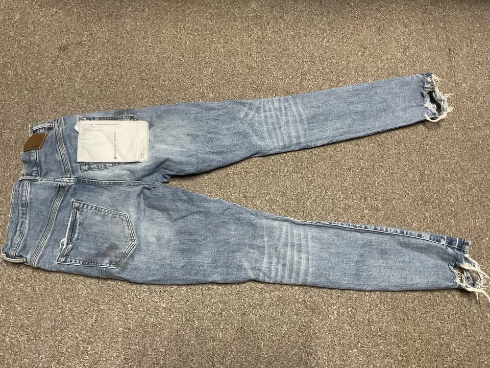 Pantalones de mezclilla para hombre marca púrpura P002 índigo claro. 26x30 Foto 2 de 4