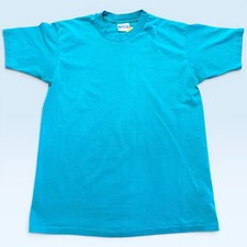 Vintage Hanes Shirt Mens Large Blue Blank Fif...
