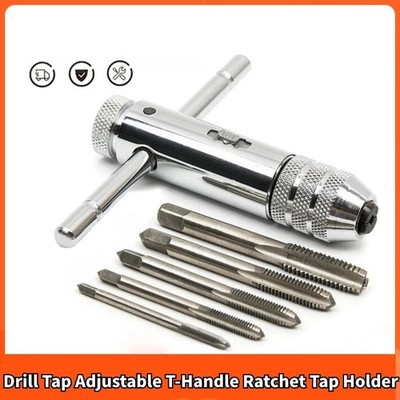 T-Handle Ratchet Tap Holder Drill Wrench Adjustable Metal Thread Cutting Tool