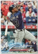 Ronald Acuna Jr. 2018 Topps Holiday Rookie Card #HMW50. rookie card picture