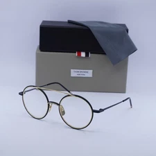 Thom Browne TB108 CNVYGLD50 Black/Gold 50mm Eyeglasses New Authentic