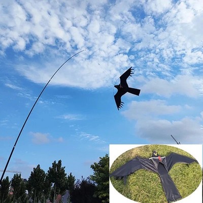 47 Zoll Adlerdrachen Vogelschreck Flugdrache Gartenabwehr Outdoor Kite Schwarz