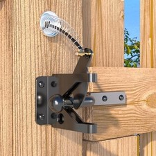 Gate Latch with Spring Cable Pull for Fence Gate - Carbon Steel - Black,Self ...