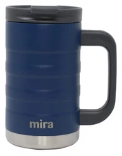 14 oz Insulated Coffee Mug with Handle - Stainless Steel Thermo with Secure L...