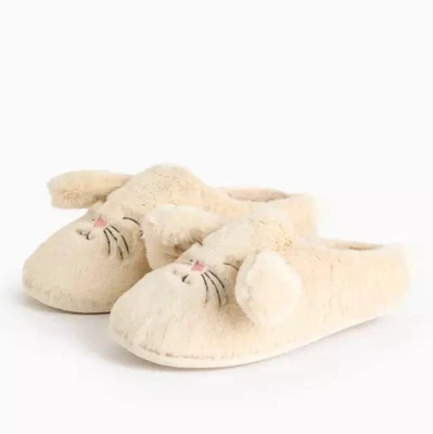 Faux Fur Girls Bunny Plush Mule Slippers From TU New With Tags