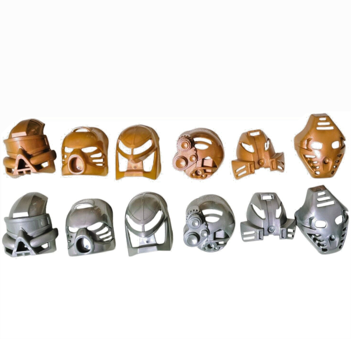 Lego BIONICLE Gold & Silver Kanohi Mask Akaku Hau Kakama Kaukau