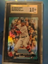 SCG 10 Pristine 2017 Bowman Chrome Green Refractor #63 Mookie Betts 34/99