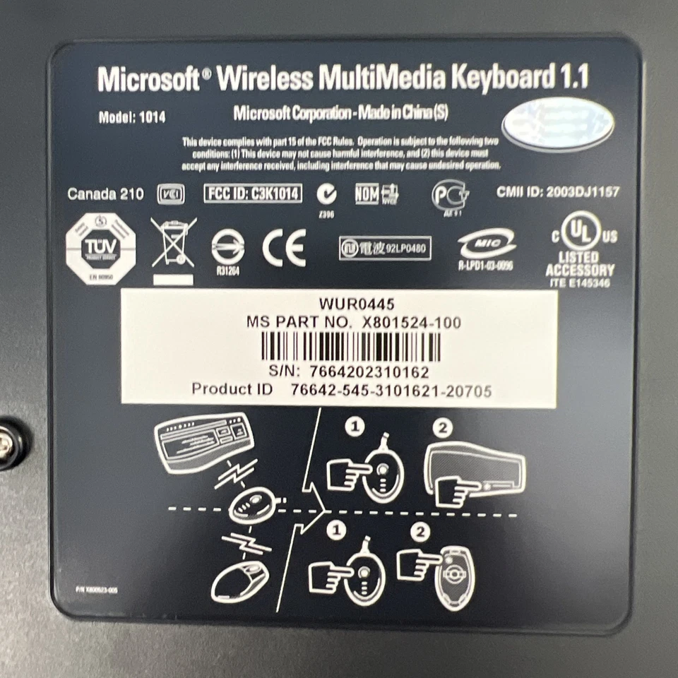 Microsoft Wireless Optical Desktop 1000 Keyboard, Receiver Dongle & Mouse - Image 4 of 4