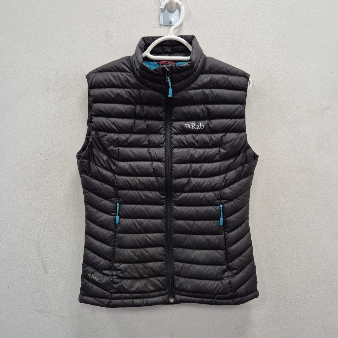 Steel Rab Down Vest Gilet Blacks Womens Rab Microlight Gilet Rab