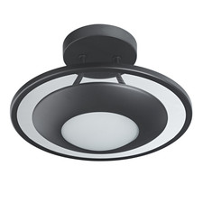 Image of Modern Designer Semi Flush LED Ceiling Light Fitting in Matte Black by Happy ...