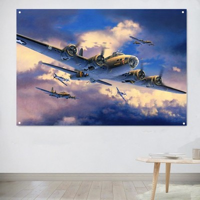 B-17F Flying Fortress Bomber Poster Wall Chart Room Decor Banner Wall Art Flag 0