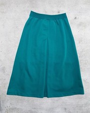 Vintage Teal Skirt High Waisted Elastic With Pleat Size 10