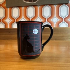 Vintage Otagiri Mug 80s Black Cat Window Made In Japan/Curtis Swann 