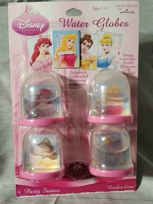 Vntg. 90's/Y2K Disney Princess Party Favor/4 Water Globes/NOS/Deadstock/Hallmark
