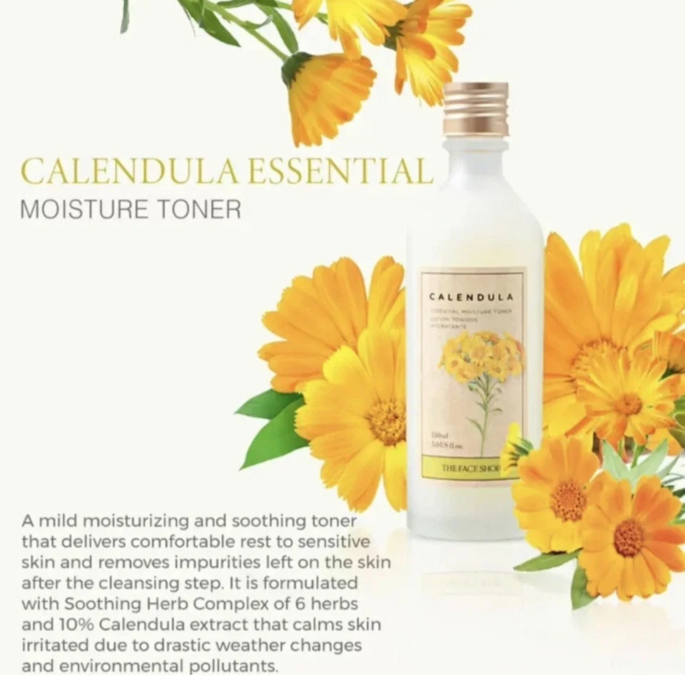 Tónico hidratante de caléndula The Face Shop - 5 fl oz/150 ml NUEVO/botella sellada Foto 3 de 4