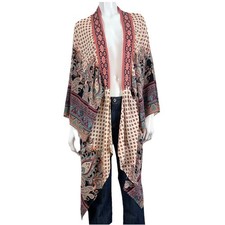 Flying Tomato Embroidered Paisley Kimono Shawl Cardigan Boho One Size M/L