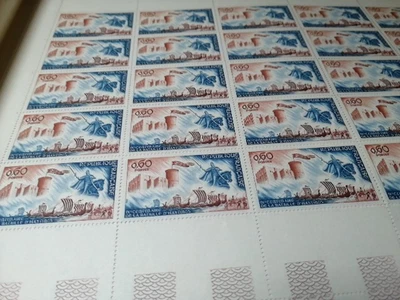 FEUILLE SHEET TIMBRE BATAILLE D'HASTINGS SUSSEX N°1486 x25 NEUF ** 1966 - Photo 1/2