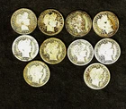 1899 thru 1916 Barber Head .900 silver dime lot w/ Semi Key 1900-O dime