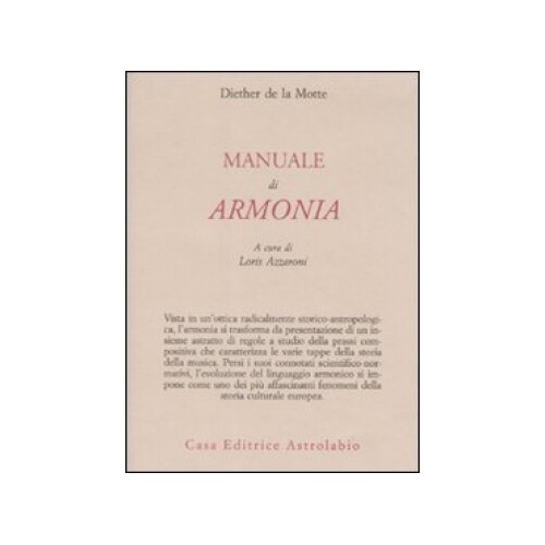 LIBRO MANUALE DI ARMONIA - DIETHER DE LA MOTTE